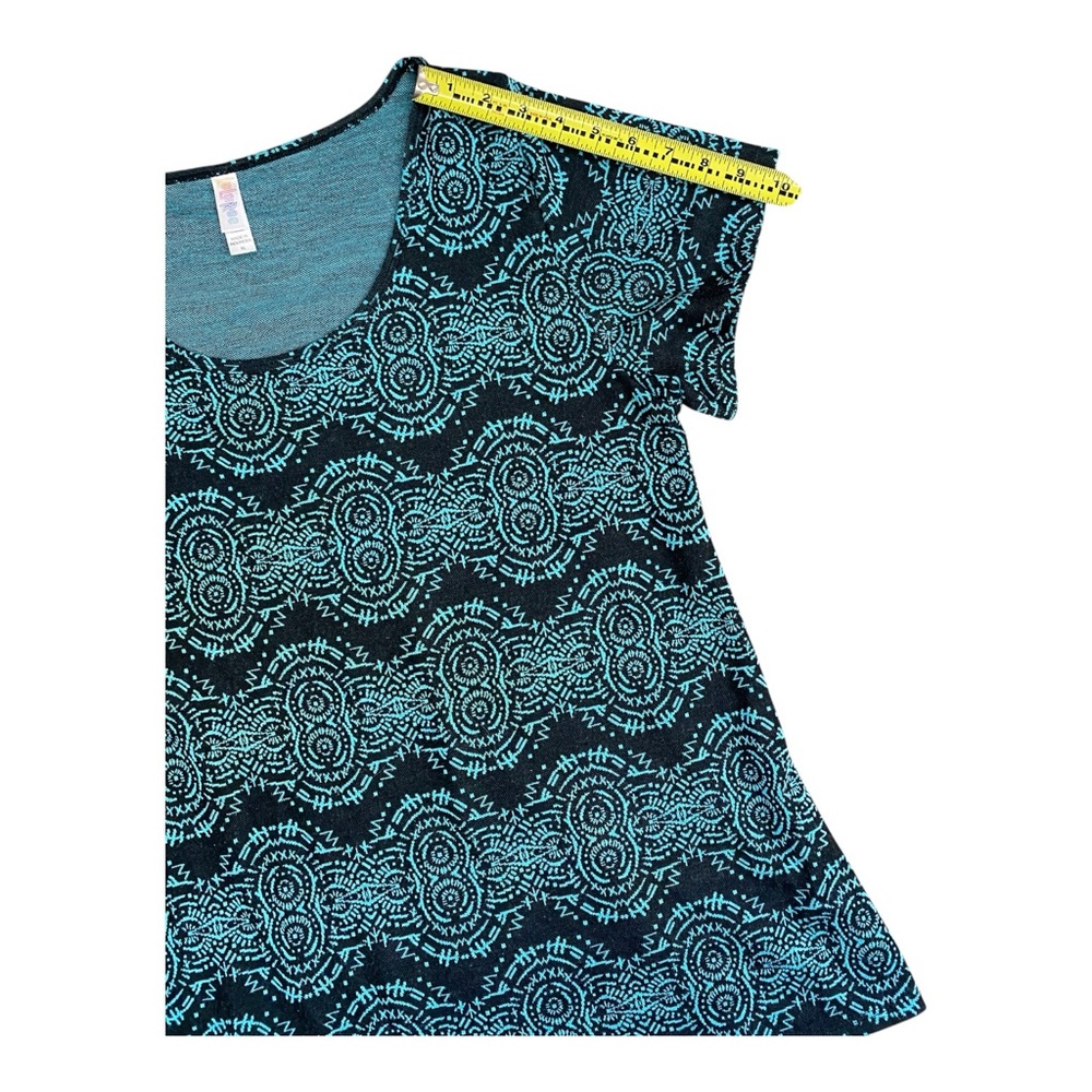 LuLaRoe Turquoise Blue and Black Short Sleeve Tee - Picture 8 of 9
